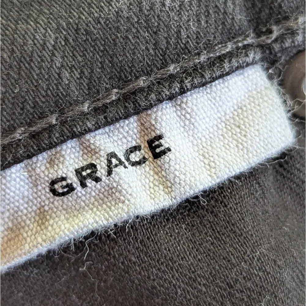 SLVRLAKE Wide Leg Raw Hem High Rise Grace Jeans Washed Black Shadow Ridge Sz 28